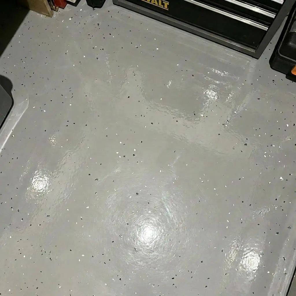 The finish stage of a resin floor pour