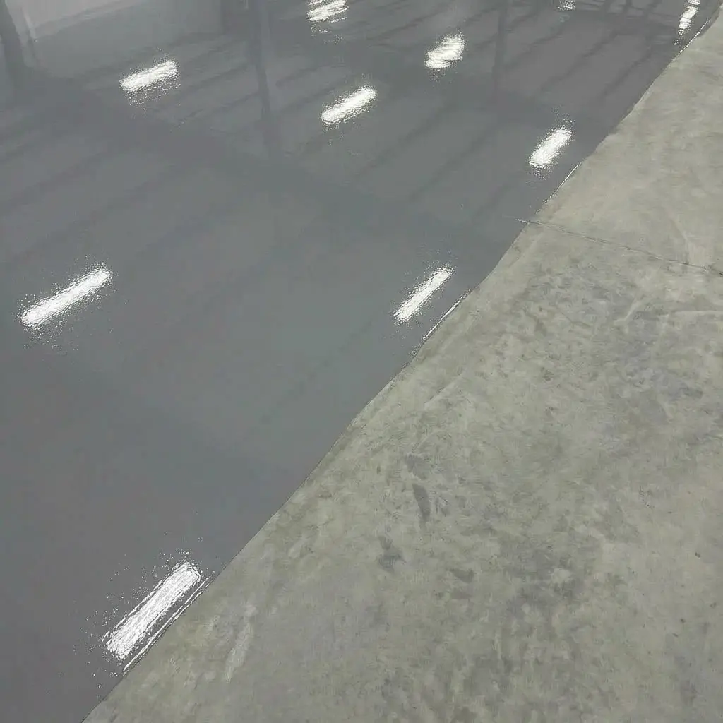 The resin stage of a resin floor pour